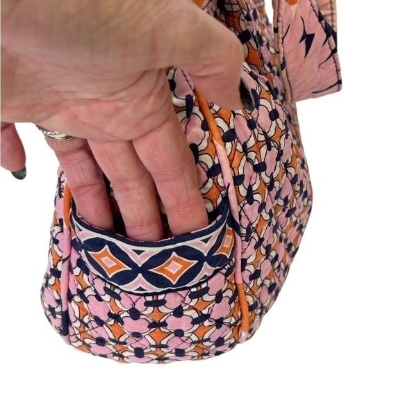 Vera Bradley Reversible Shoulder Bag Loves Me Pink/Navy/Orange USED - Picture 5 of 16